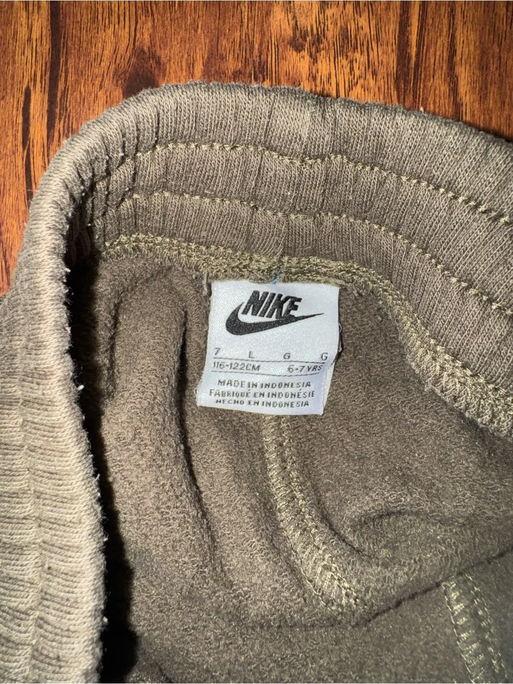 Nike Kids Olive Cargo Joggers with White Logo